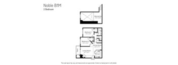 A floor plan for a 2 bedroom apartment is shown with approximate measurements.