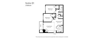 A black and white floor plan of a two bedroom apartment.