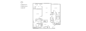 C1 Two Bedroom Renovated 1128 SF