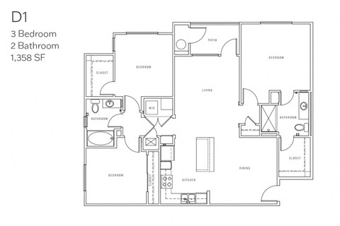 D1 Three Bedroom