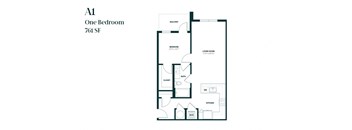 One Bedroom A1 761 SF - Rosewind