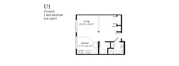U1 Studio 519 SF