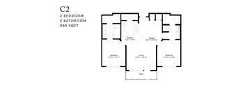 C2 Two Bedroom 999 SF