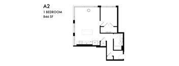 A 1 bedroom apartment is 846 square feet.