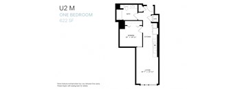 Junior One Bedroom U2M 622 SF