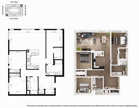 3 Bedroom C1 Floor Plan - Lydian