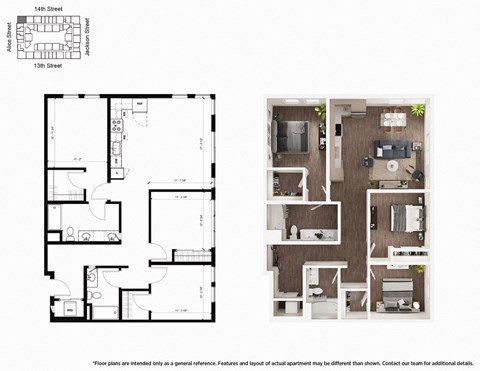 3 Bedroom C2 Floor Plan - Lydian