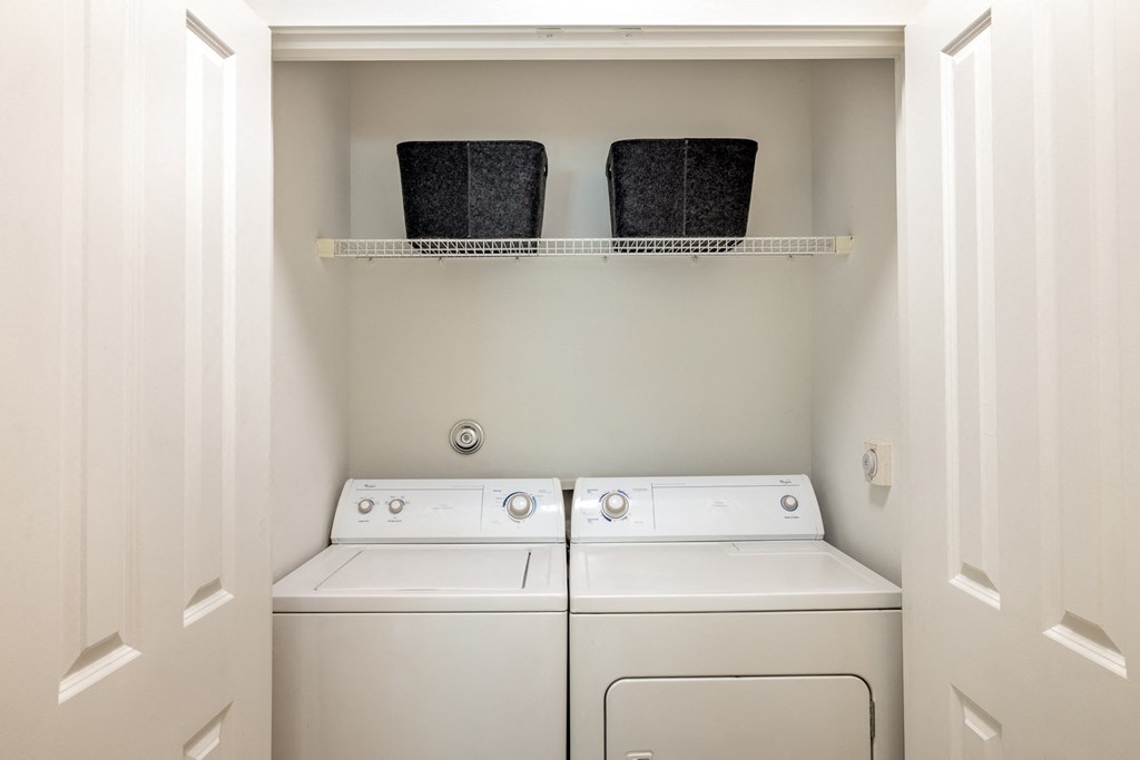 a washer and dryer in a laundry room