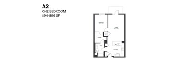 One Bedroom A2 894-896 SF - Paxton