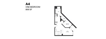 One Bedroom A4 866 SF - Paxton