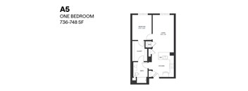 One Bedroom A5 736-748 SF - Paxton
