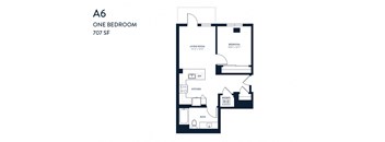 One Bedroom A6 707 SF - Resa Long Beach