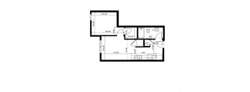 A black and white image of a floor plan for a house.