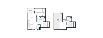A floor plan of a two-story house with labeled rooms.