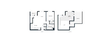 A floor plan of a two-story residential building with labeled rooms.