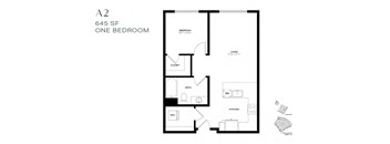 a floor plan of a one bedroom apartment