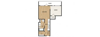 1 Bedroom A1 Floor Plan – Aura Burnside