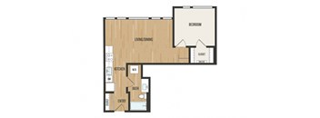 1 Bedroom A3 Floor Plan – Aura Burnside