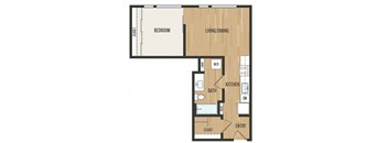 1 Bedroom A4 Floor Plan – Aura Burnside