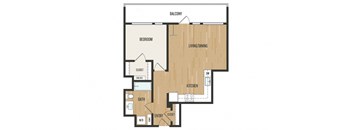 1 Bedroom A5 Floor Plan – Aura Burnside
