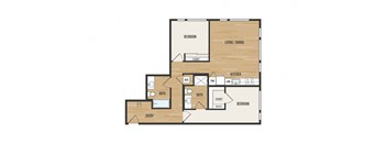2 Bedroom C1 Floor Plan – Aura Burnside