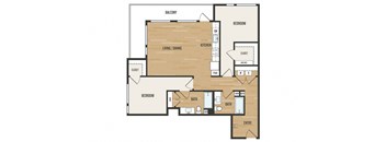 2 Bedroom C2 Floor Plan – Aura Burnside
