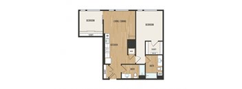 2 Bedroom C3 Floor Plan – Aura Burnside