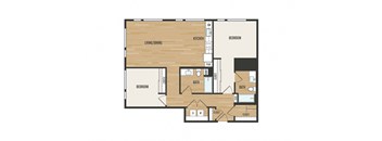 2 Bedroom C4 Floor Plan – Aura Burnside