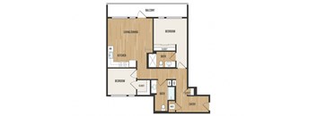 2 Bedroom C5 Floor Plan – Aura Burnside