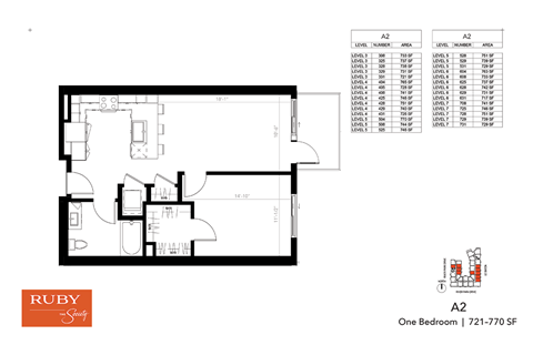 One Bedroom A2 - Ruby at The Society
