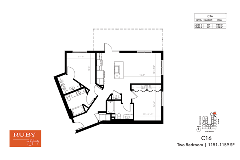 Two Bedroom C16 - Ruby at The Society