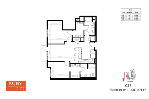 Two Bedroom C17 - Ruby at The Society