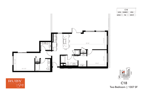 Two Bedroom C18 - Ruby at The Society