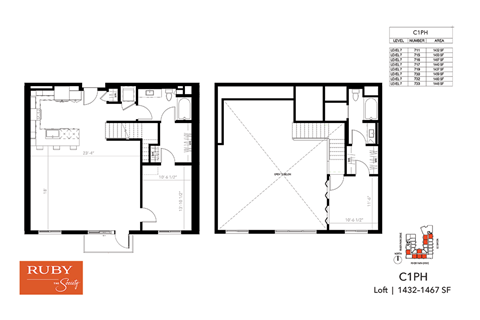 Two Bedroom Loft C1PH - Ruby at The Society