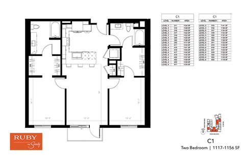 Two Bedroom C1 - Ruby at The Society