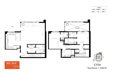 Two Bedroom Townhome C7TH - Ruby at The Society