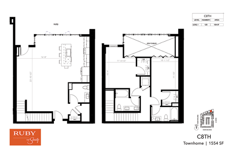 Two Bedroom Townhome C8TH - Ruby at The Society