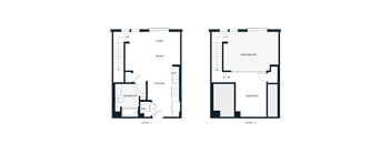A floor plan of a two-story house with labeled rooms.