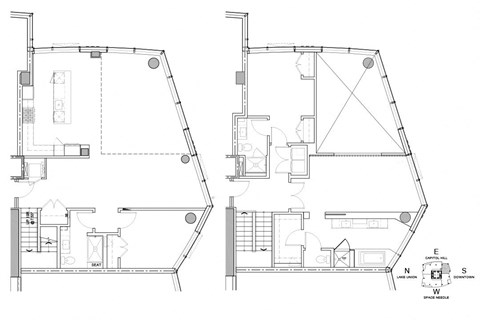 a floor plan and a blueprint of a house