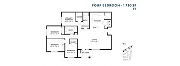 Four Bedroom F1 1730 SF - The Miles