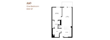 A one bedroom apartment is 800 square feet.