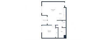 One Bedroom A2 729 SF - Mason Flats