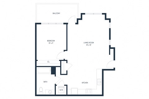 1 Bedroom A3 773 SF - Mason Flats