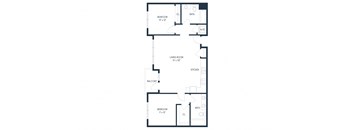 Two Bedroom C1 1027 SF - Mason Flats