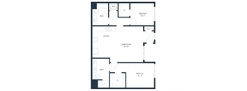 Two Bedroom C3 1086 SF - Mason Flats
