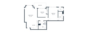Two Bedroom C4 1112 SF - Mason Flats