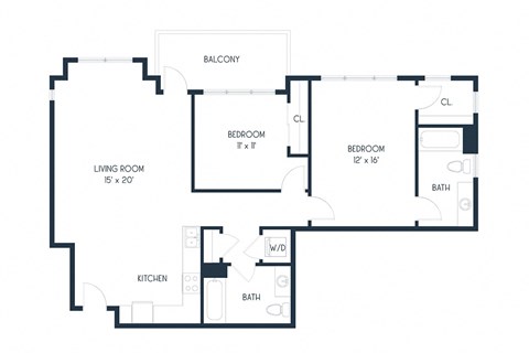 Two Bedroom C4 1112 SF - Mason Flats