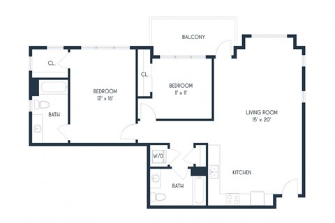 Two Bedroom C5 1135 SF - Mason Flats