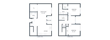 Two Bedroom Townhome C6 1466 SF - Mason Flats