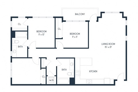 Three Bedroom D2 1370 SF - Mason Flats